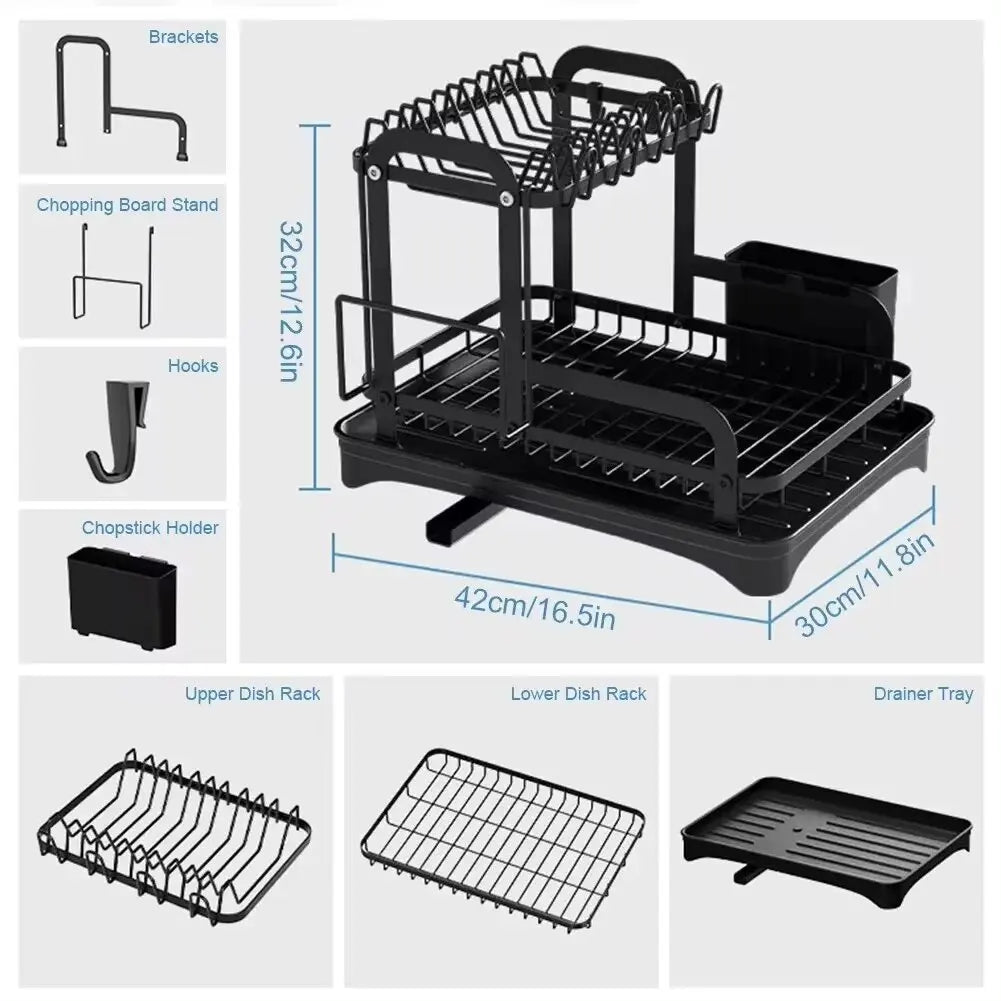 2 Tier Dish Bowl Drainer